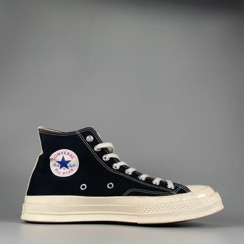 Mens 8 Womens 10 Comme des Garcons Play x Converse Chuck Taylor 70 High Sneakers - Picture 5 of 8
